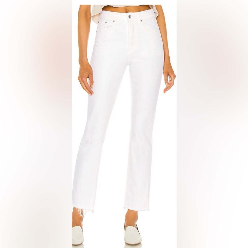 GRLFRND The Karolina High Rise Straight Crop Jeans White Size 24